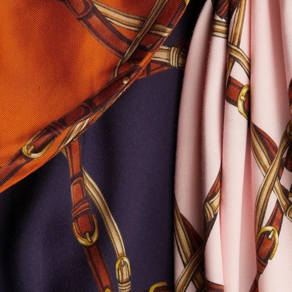 NWT Jonathan Simkhai Runway Saddle-Print Asymmetric Scarf Midi Dress size 6 - Picture 6 of 11